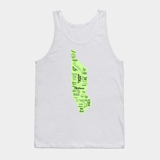 new york city/manhattan map - green Tank Top